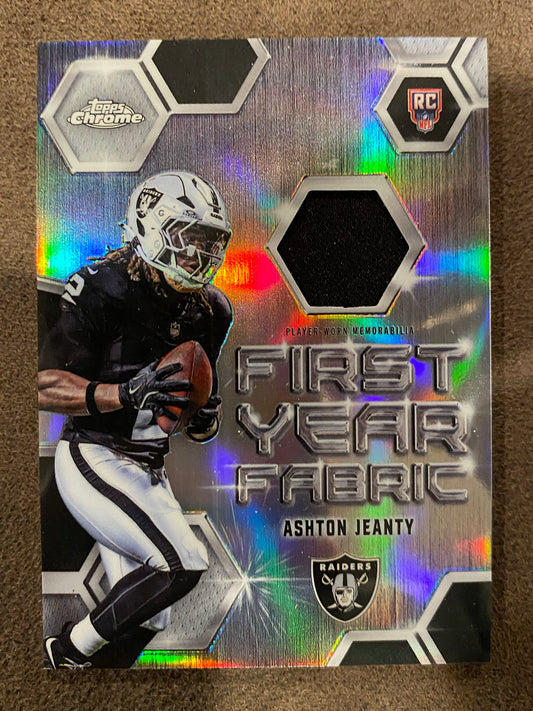 Ashton Jeanty - 2025 Topps Chrome - First Year Fabric RELIC - Raiders