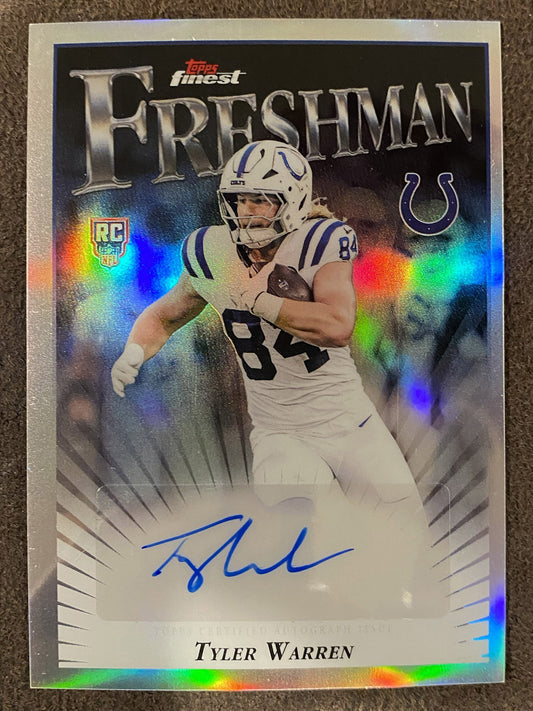 Tyler Warren - 2025 Topps Finest - Finest Freshman Refractor Rookie AUTO - Colts