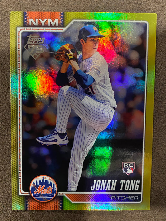 Jonah Tong - 2026 Topps Series 1 - YELLOW Foil /399 - Mets