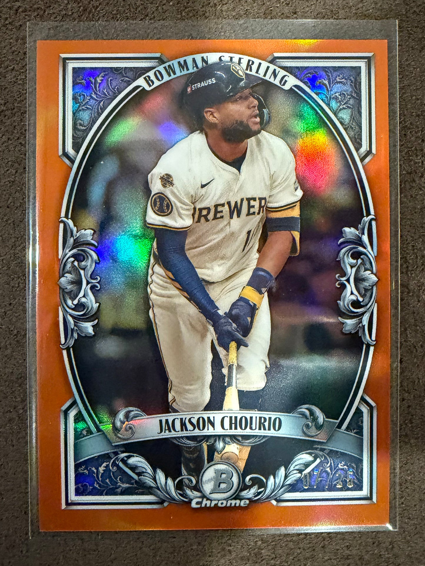 Jackson Chourio - 2026 Bowman - ORANGE Sterling /25 - Brewers
