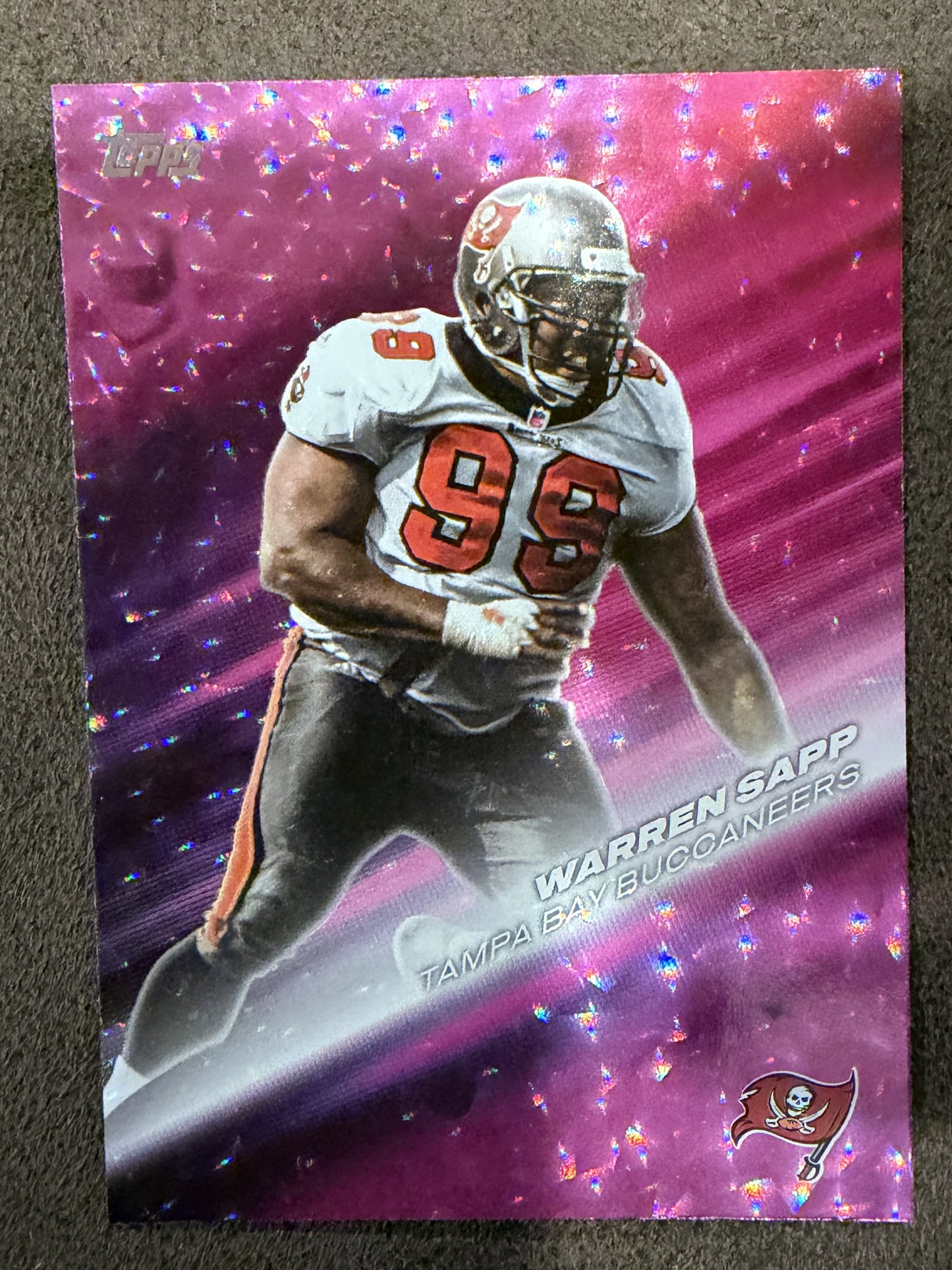 Warren Sapp - 2026 Topps Flagship - PINK Crackle Greats of the Game - Buccaneers