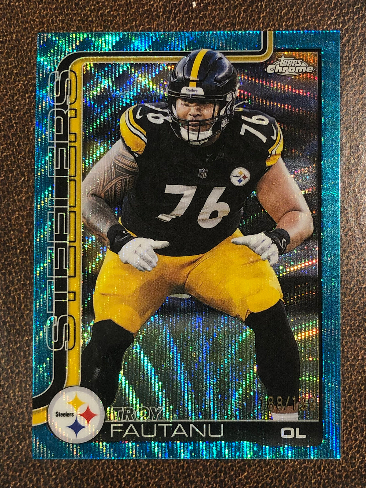 Troy Fautanu - 2025 Topps Chrome - AQUA Wave Refractor /199 - Steelers