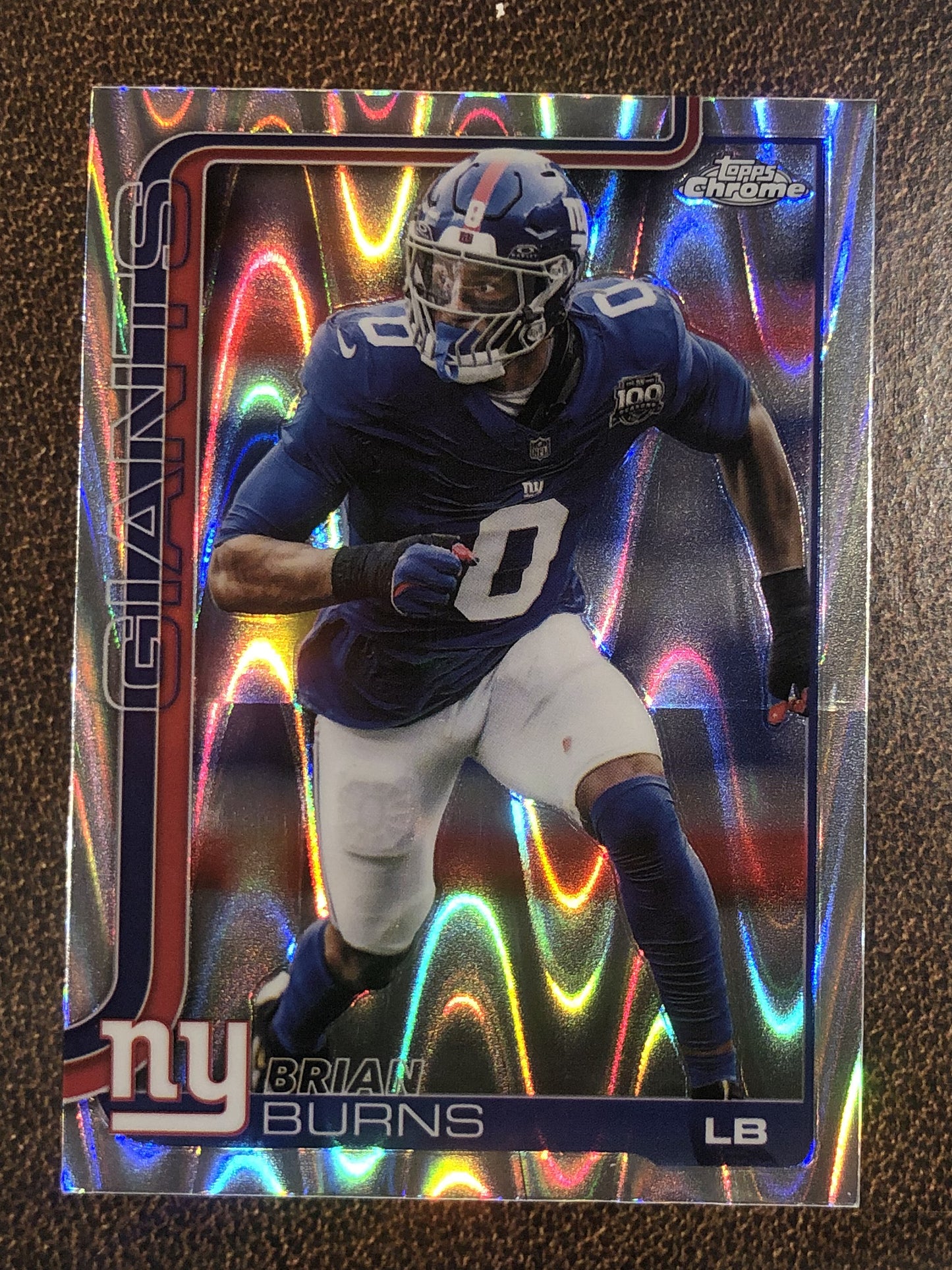 Brian Burns - 2025 Topps Chrome - Raywave Refractor - Giants