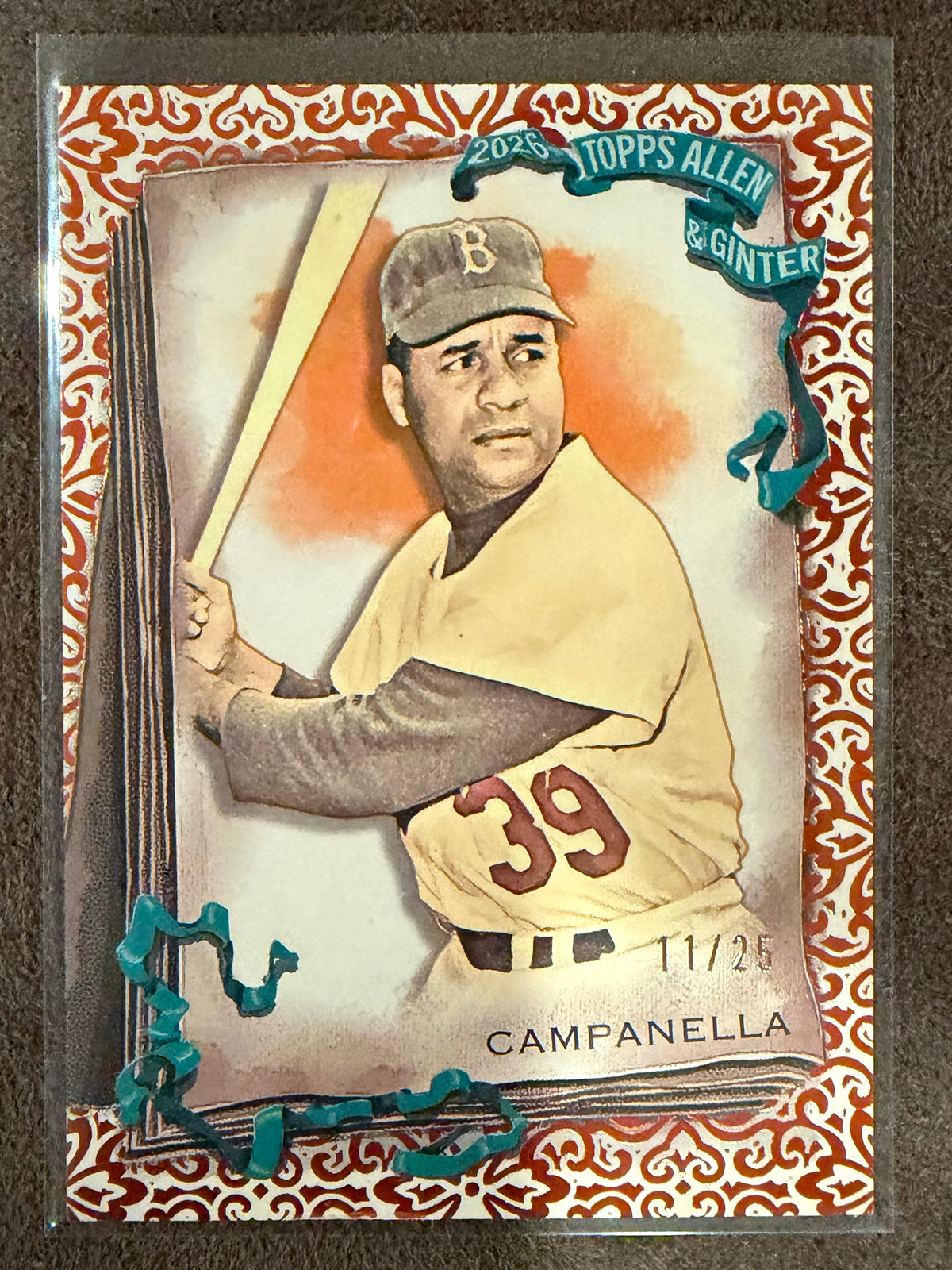 Roy Campanella - 2026 Allen & Ginter - ORANGE Foil Filagree /25 - Red Sox
