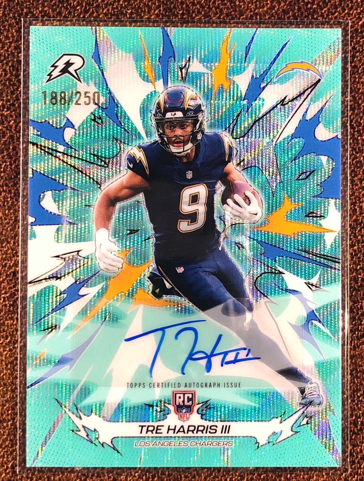 Tre Harris II - 2026 Topps Resurgence - AQUA Wave AUTO /250 - Chargers