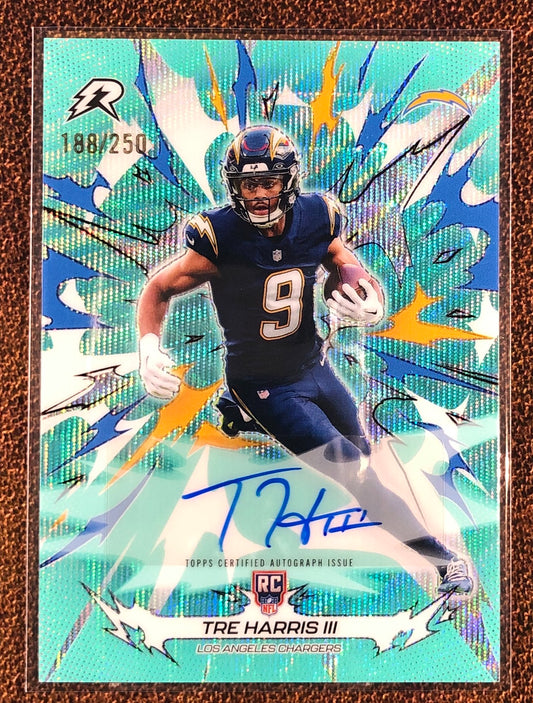 Tre Harris II - 2026 Topps Resurgence - AQUA Wave AUTO /250 - Chargers