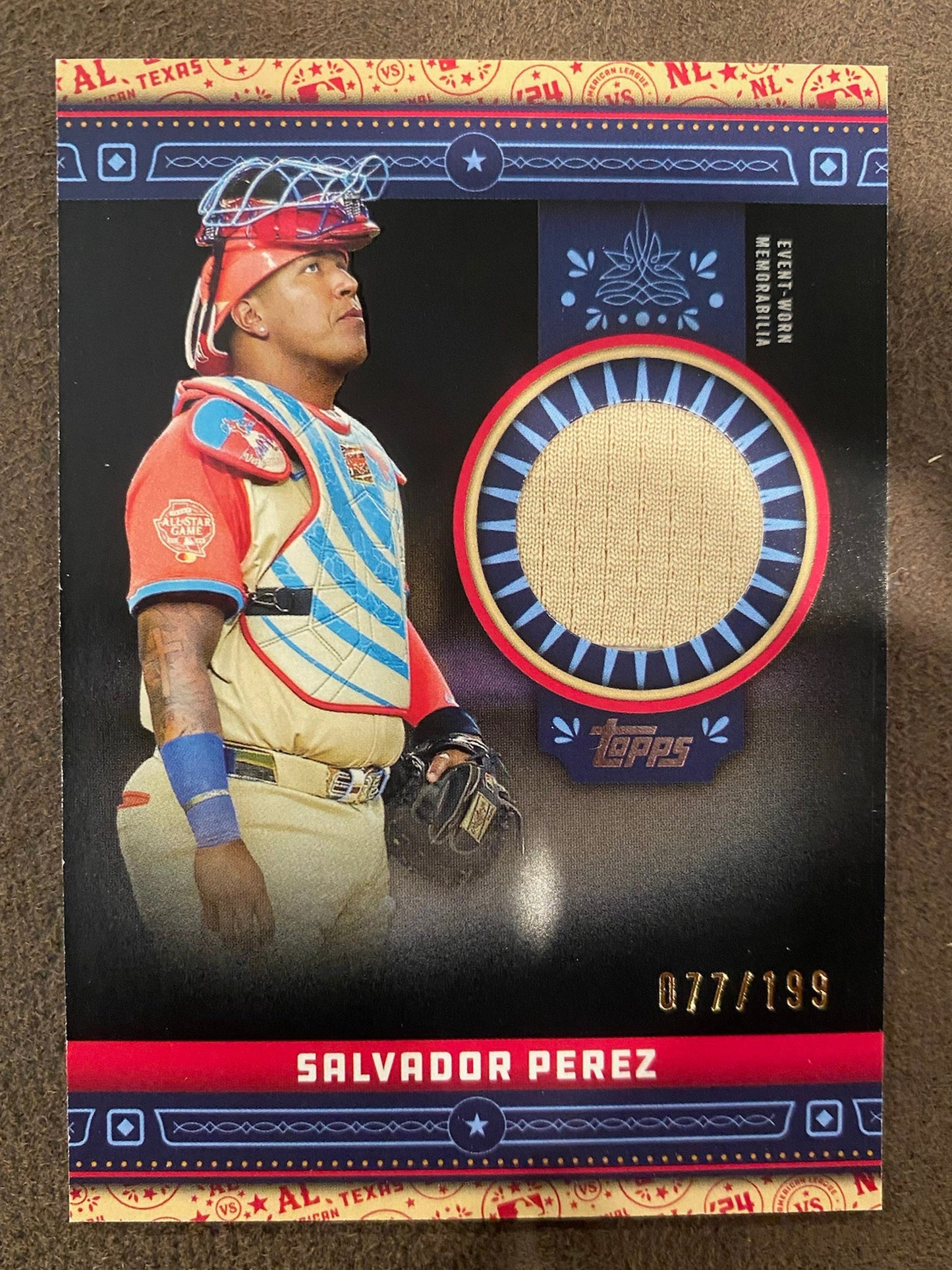 Salvador Perez - 2024 Topps Update - All Star Stitches Even Worn Relic Black Parallel /199 - Royals