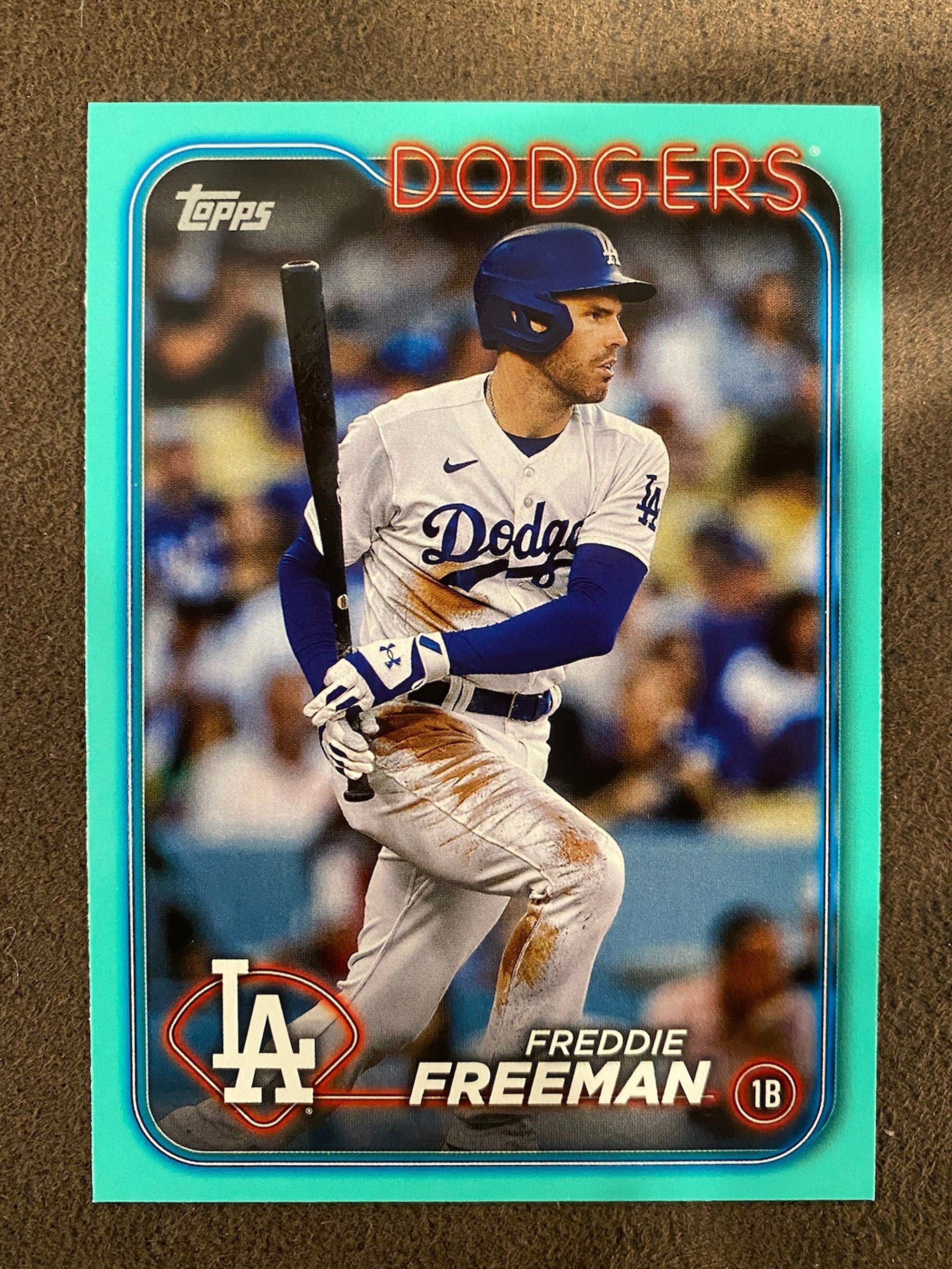 Freddie Freeman 2024 Topps Series 1 Aqua Parallel Dodgers