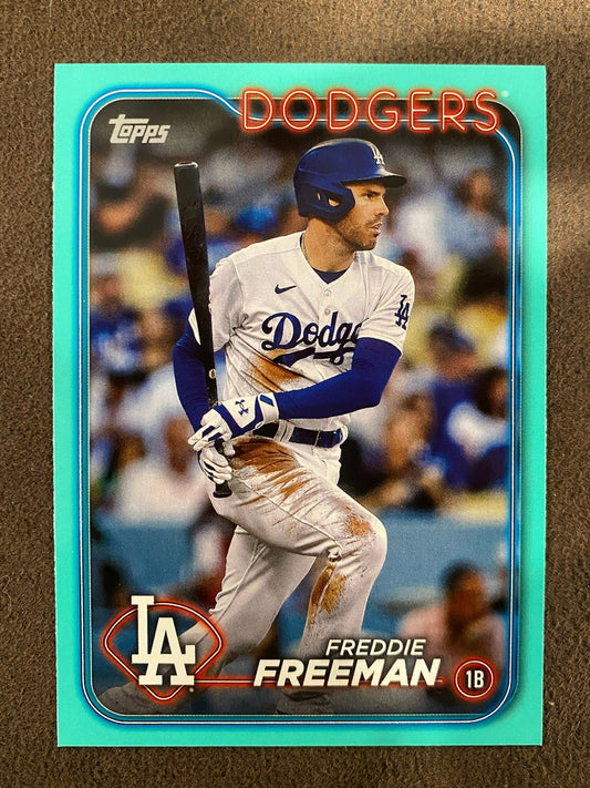 Freddie Freeman - 2024 Topps Series 1 - Aqua Parallel - Dodgers