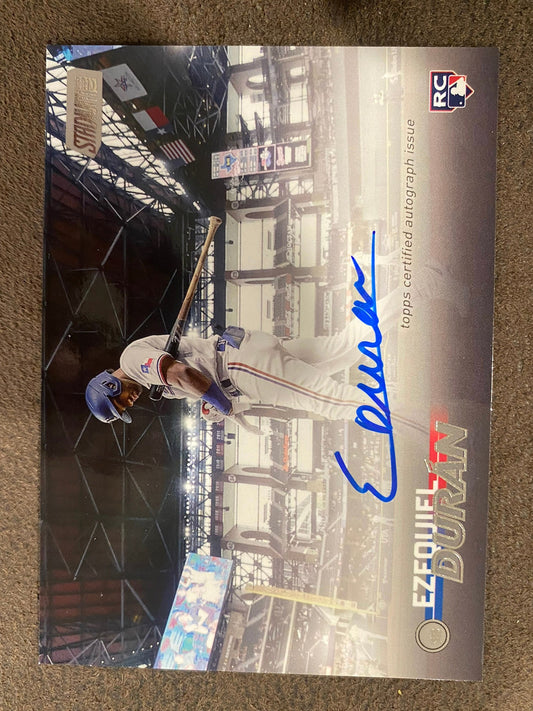Ezequiel Duran - 2023 Stadium Club - Rookie AUTO - Rangers