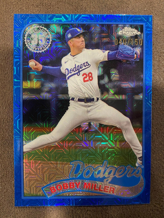 Bobby Miller - 2024 Topps Update - Silver Pack Mojo Blue Refractor /150 - Dodgers