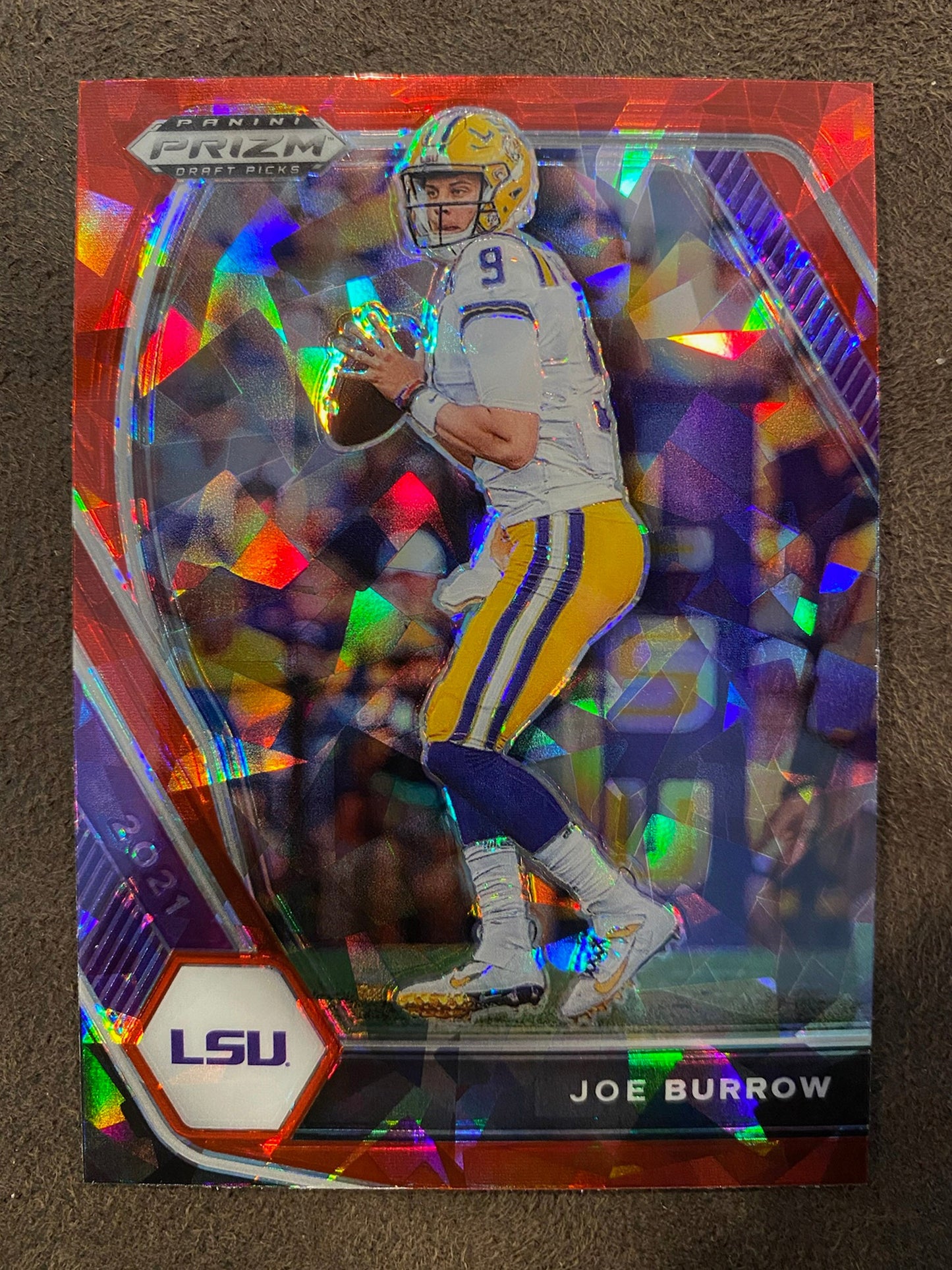 Joe Burrow - 2021 Panini Prizm Draft Picks - Red Cracked Ice - Bengals