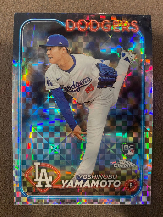 Yashinobu Yamamoto - 2024 Topps Chrome - Xfractor - Dodgers