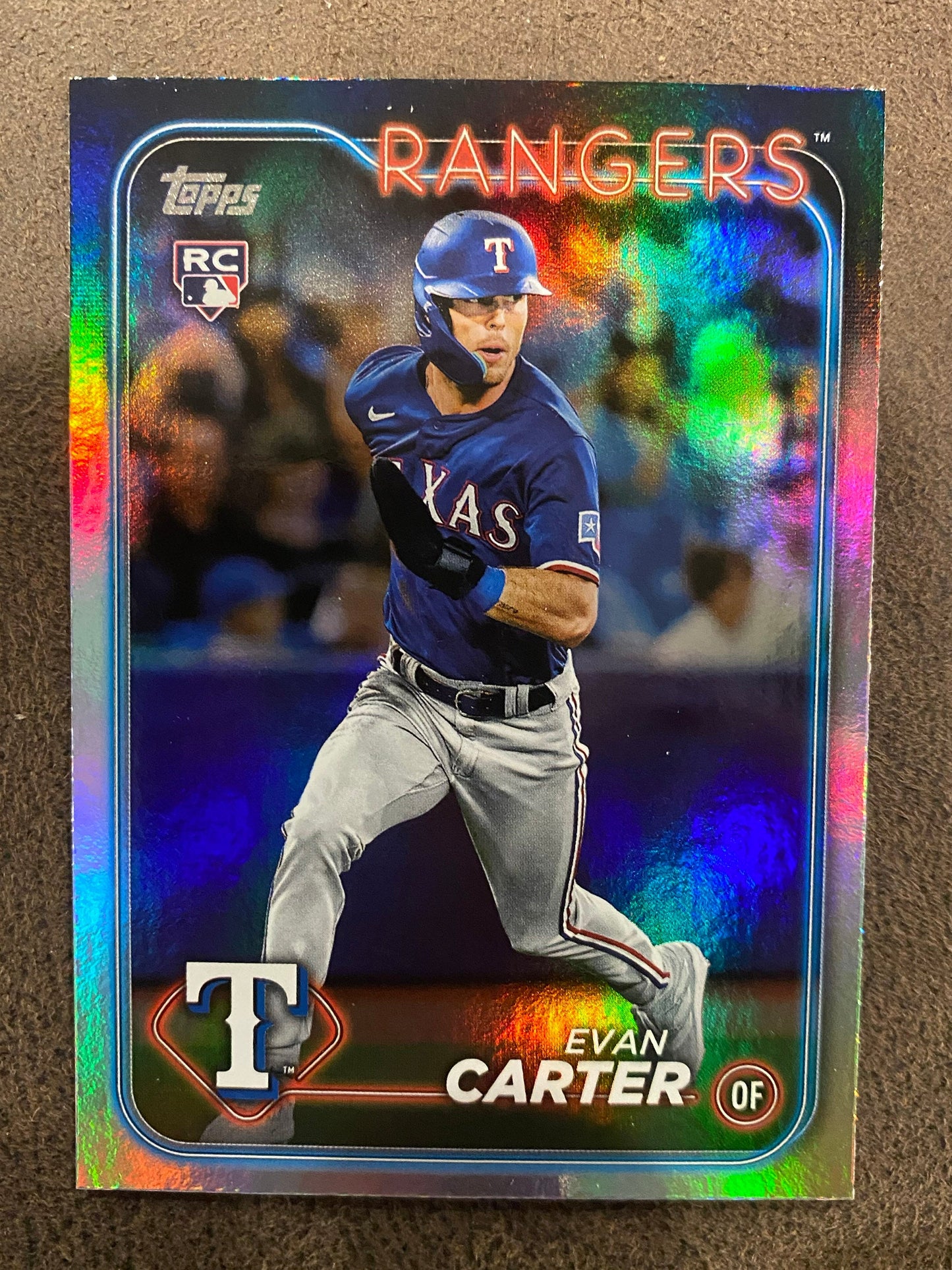 Evan Carter - 2024 Topps Series 1 - Rainbow Foil - Rangers