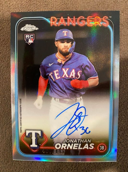 Jonathan Ornelas - 2024 Topps Chrome - Refractor AUTO /499 - Rangers