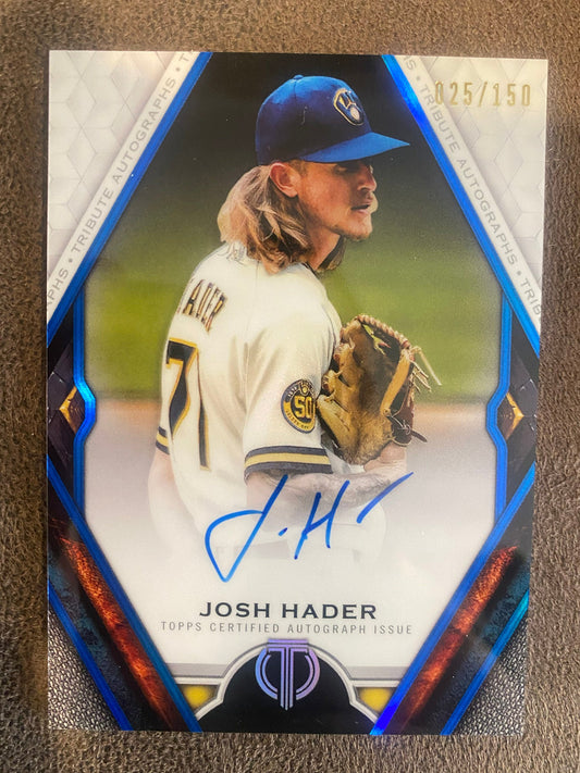 Josh Hader - 2021 Topps Tribute - Blue AUTO /150 - Brewers