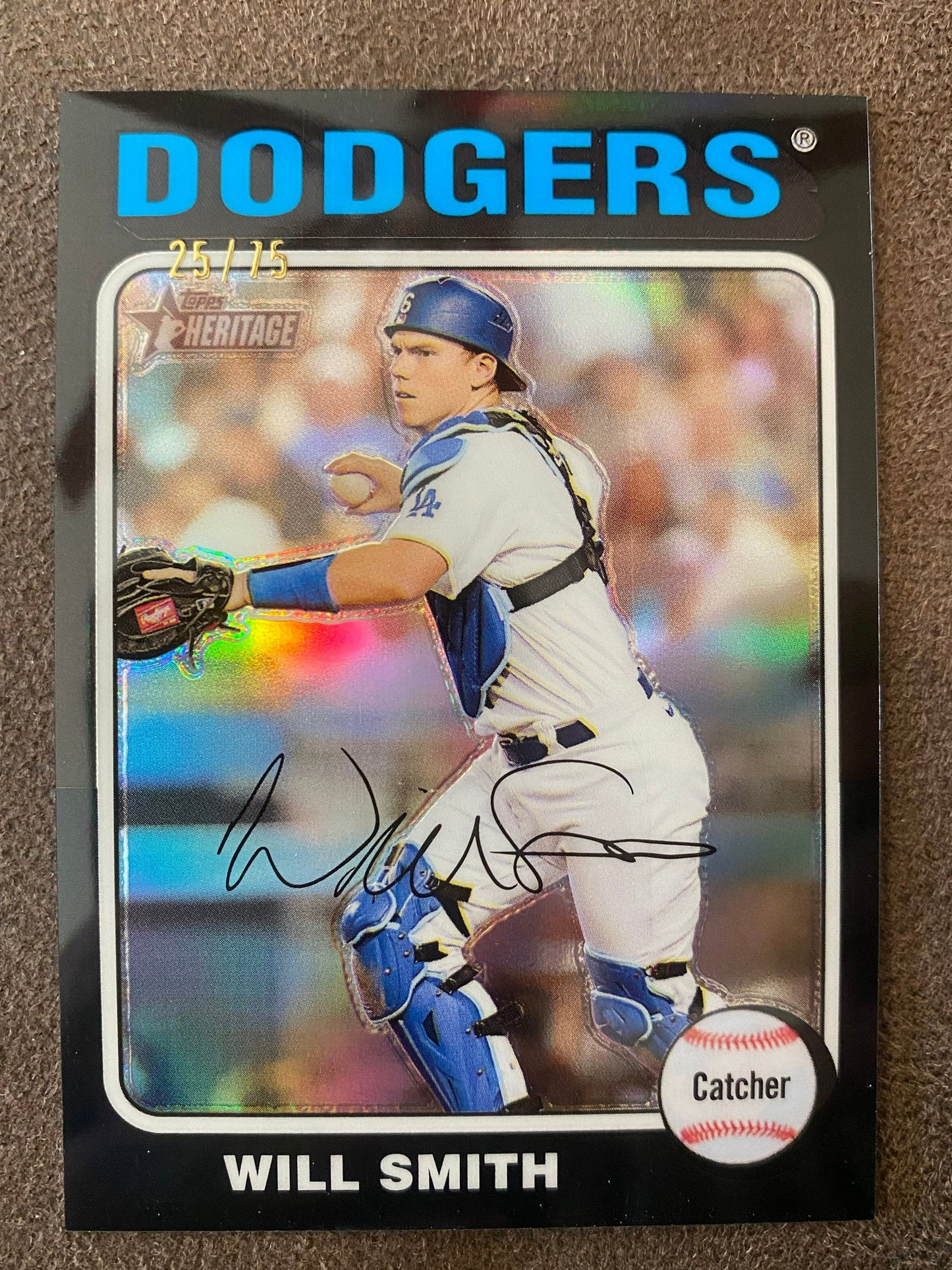 Will Smith - 2024 Topps Heritage High Number - Black Chrome Refractor /75 - Dodgers