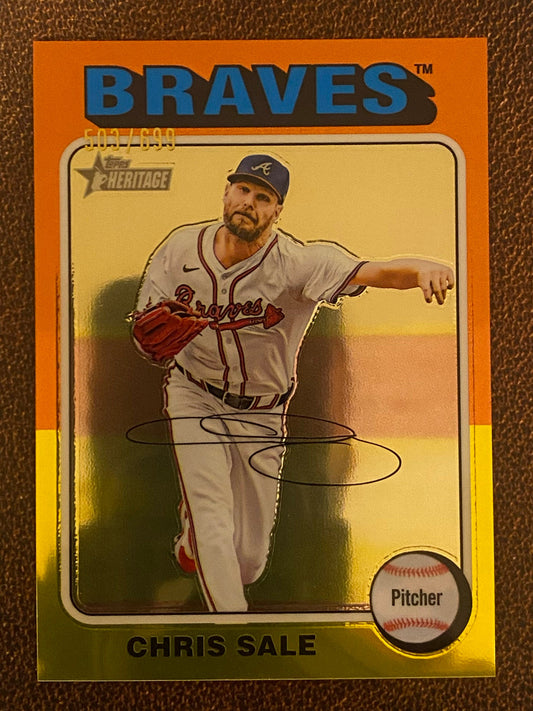 Chris Sale - 2024 Topps Heritage High Number - Chrome /699 - Braves