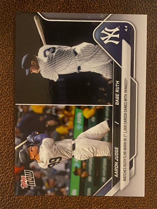 Aaron Judge / Babe Ruth - 2025 Topps Now - No. 40 (PR:12,926) - Yankees