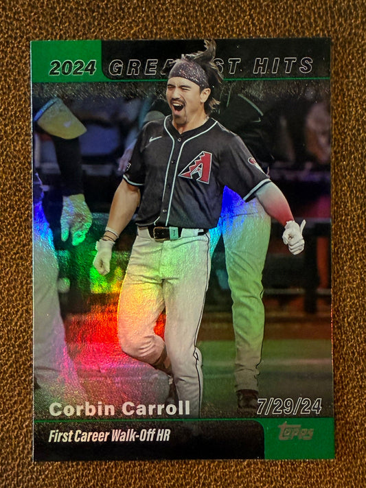 Corbin Carroll - 2025 Topps Series 1 - Great Hits Insert GREEN /99 - Diamondbacks