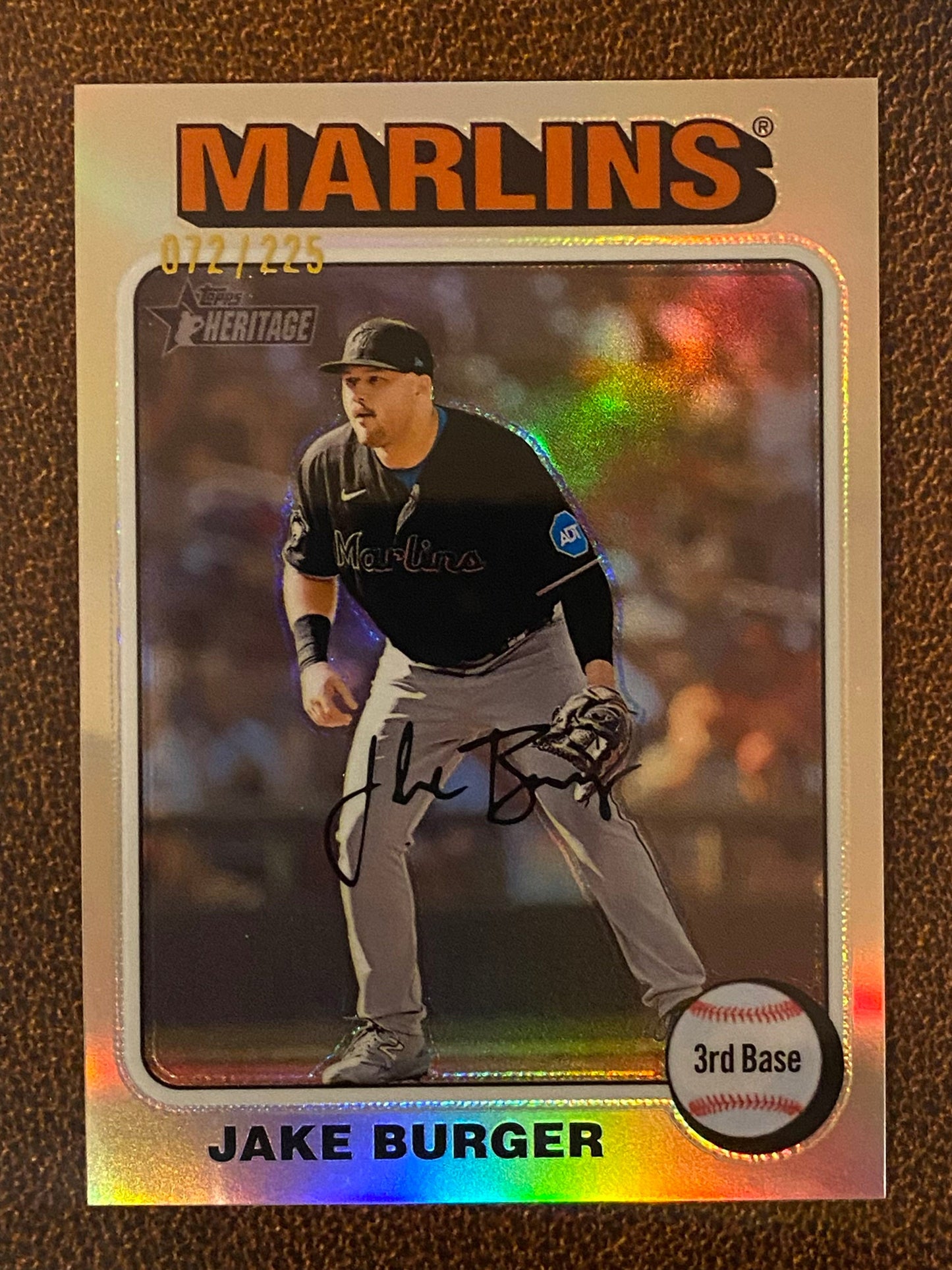 Jake Burger - 2024 Topps Heritage High Number - Silver /225 - Marlins