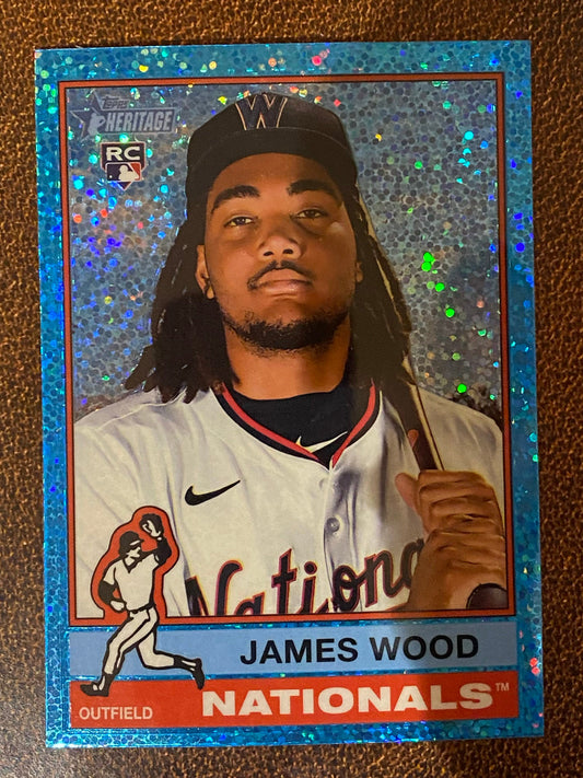 James Wood - 2025 Topps Heritage - Blue Sparkle - Nationals