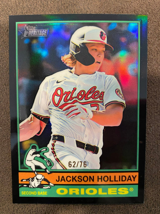 Jackson Holliday - 2025 Topps Heritage - Black Refractor /76 - Orioles