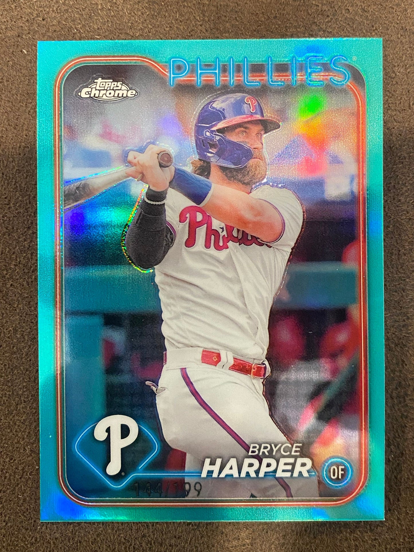 Bryce Harper - 2024 Topps Chrome - True Aqua Refractor /199 - Phillies