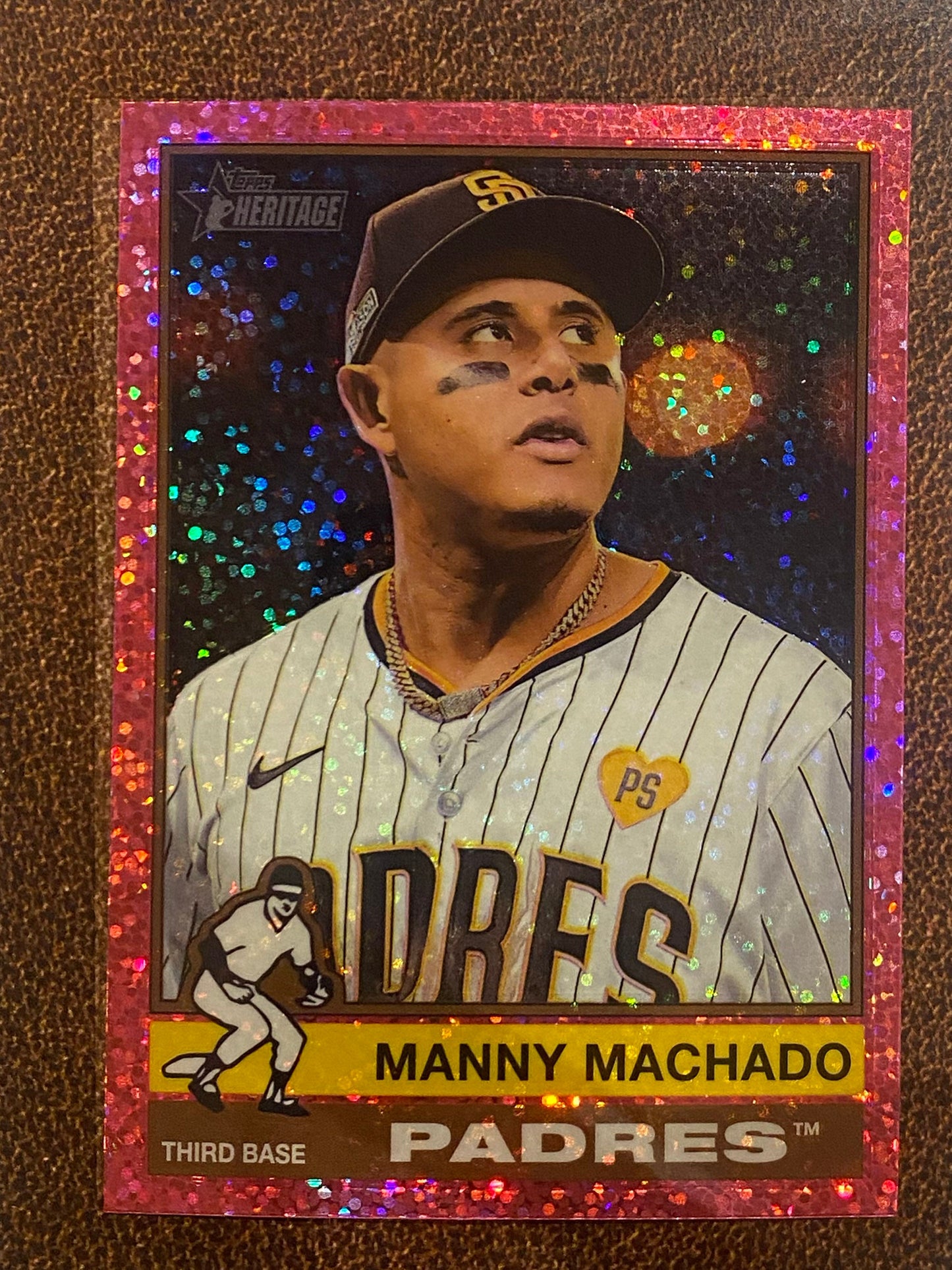 Manny Machado - 2025 Topps Heritage - Pink Sparkle - Padres
