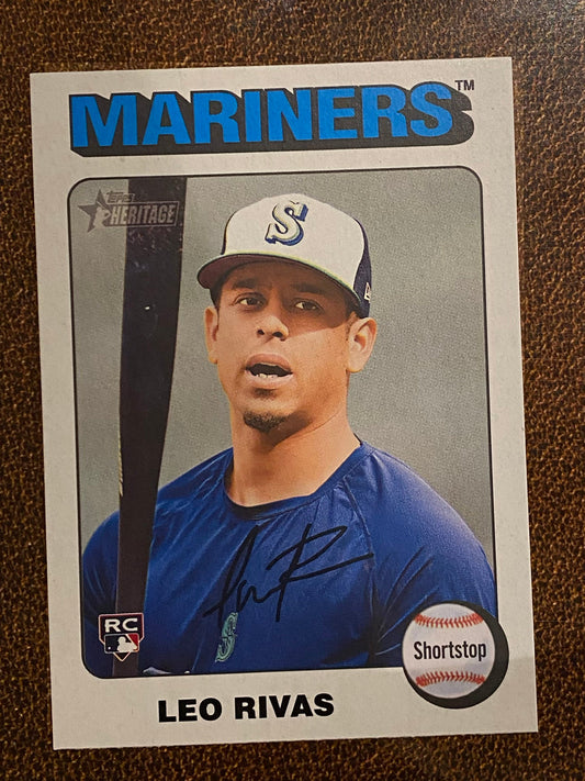 Leo Rivas - 2024 Topps Heritage High Number - White Border - Mariners
