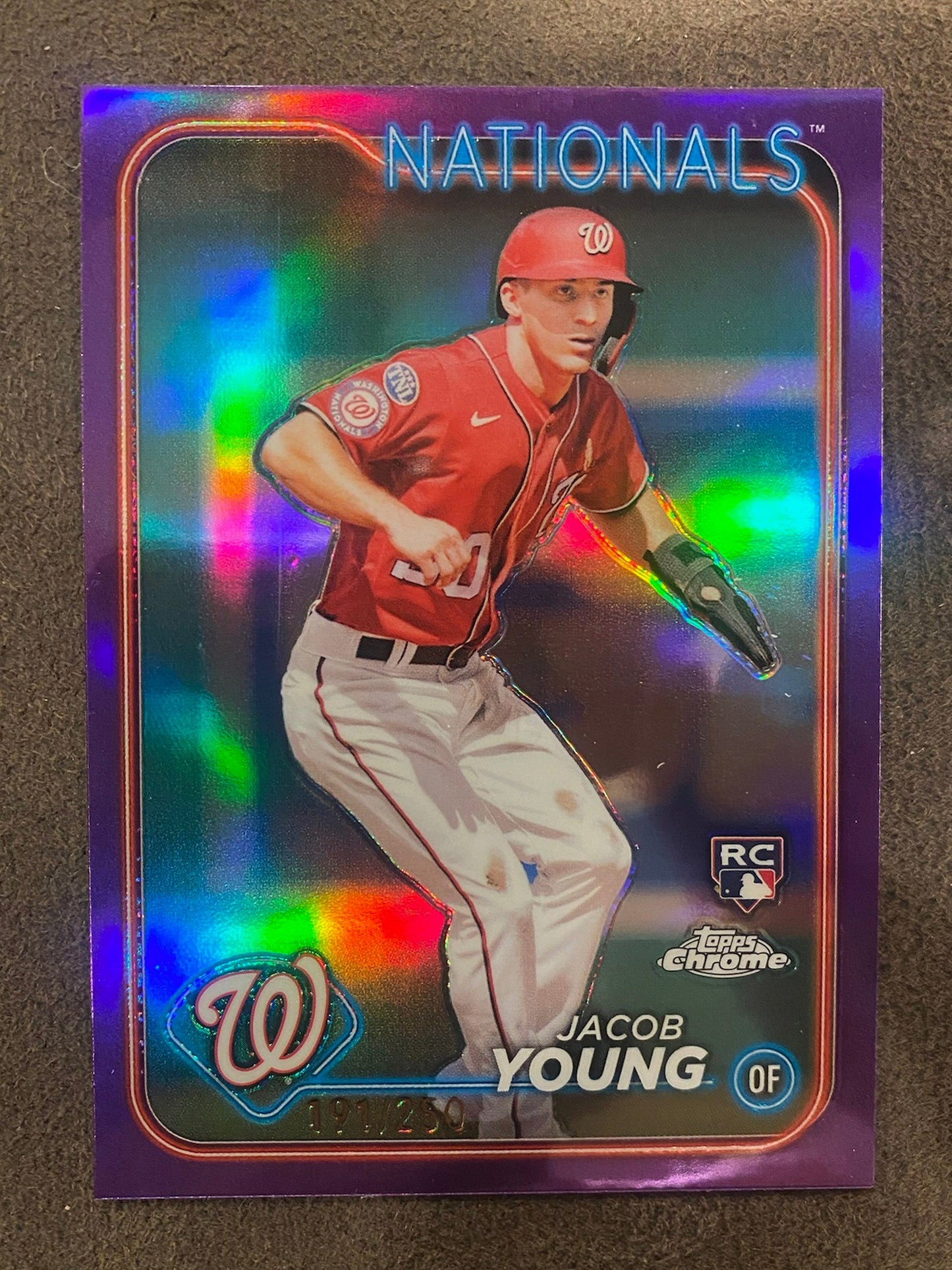 Jacob Young - 2024 Topps Chrome - Rookie Purple Parallel /250 - Nationals