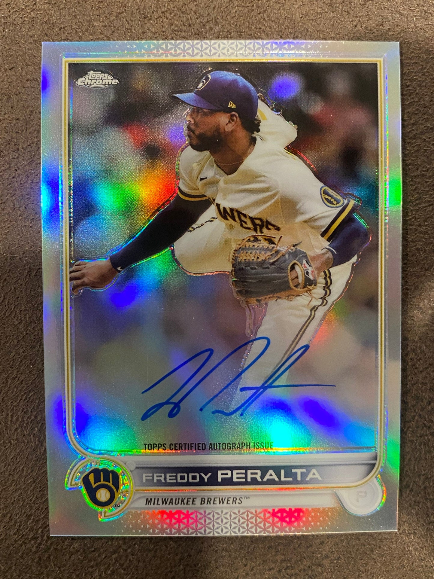 Freddy Peralta - 2022 Topps Chrome - Refractor AUTO /499 - Brewers