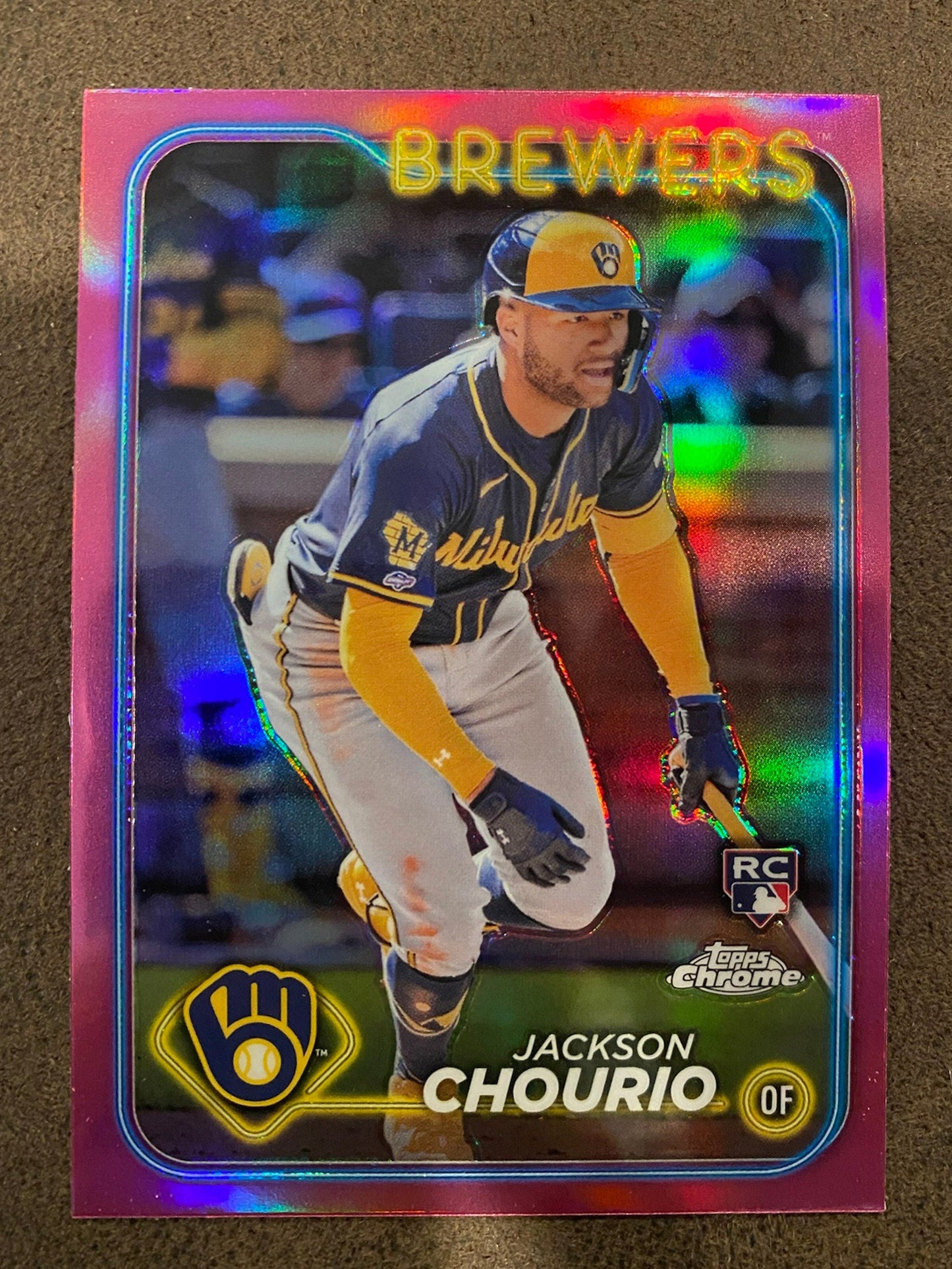 Jackson Chourio - 2024 Topps Chrome - Rookie Pink Refractor - Brewers