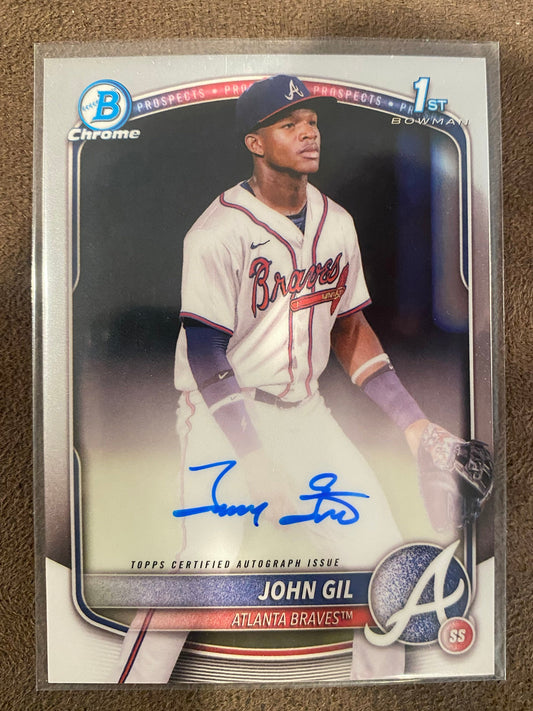 John Gil - 2025 Bowman Chrome - 1st Chrome AUTO - Braves