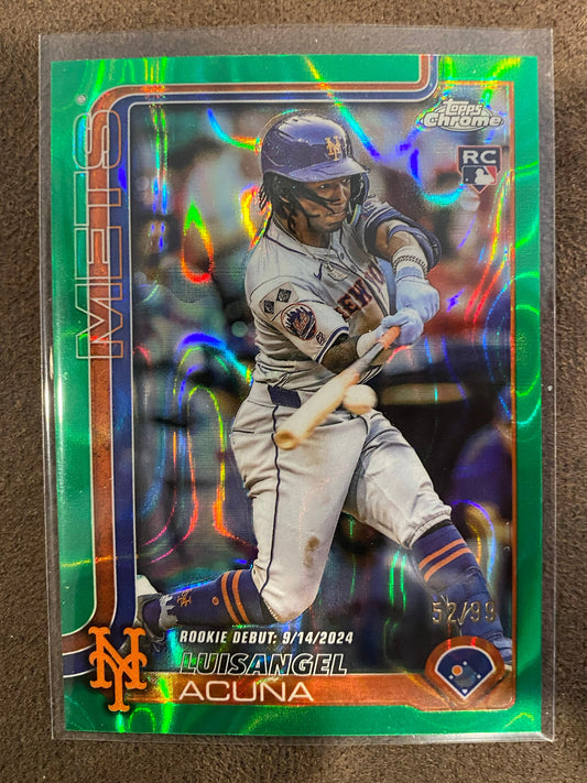 Luisangel Acuna - 2025 Topps Chrome Update - Green Lava Rookie Debut /99 - Mets
