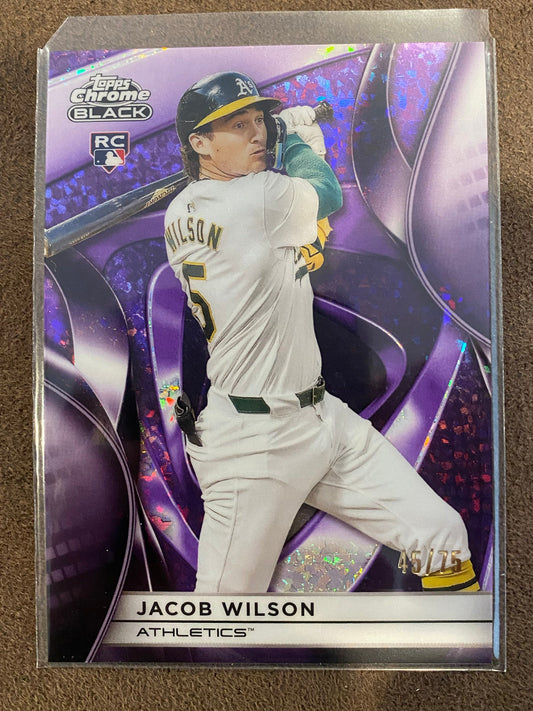Jacob Wilson - 2025 Topps Chrome Black - Purple Speckle Rookie /75 - Athletics