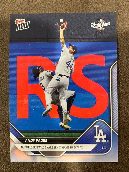 Andy Pages - 2025 Topps Now - Card 923 (PR: 7,944) - Dodgers