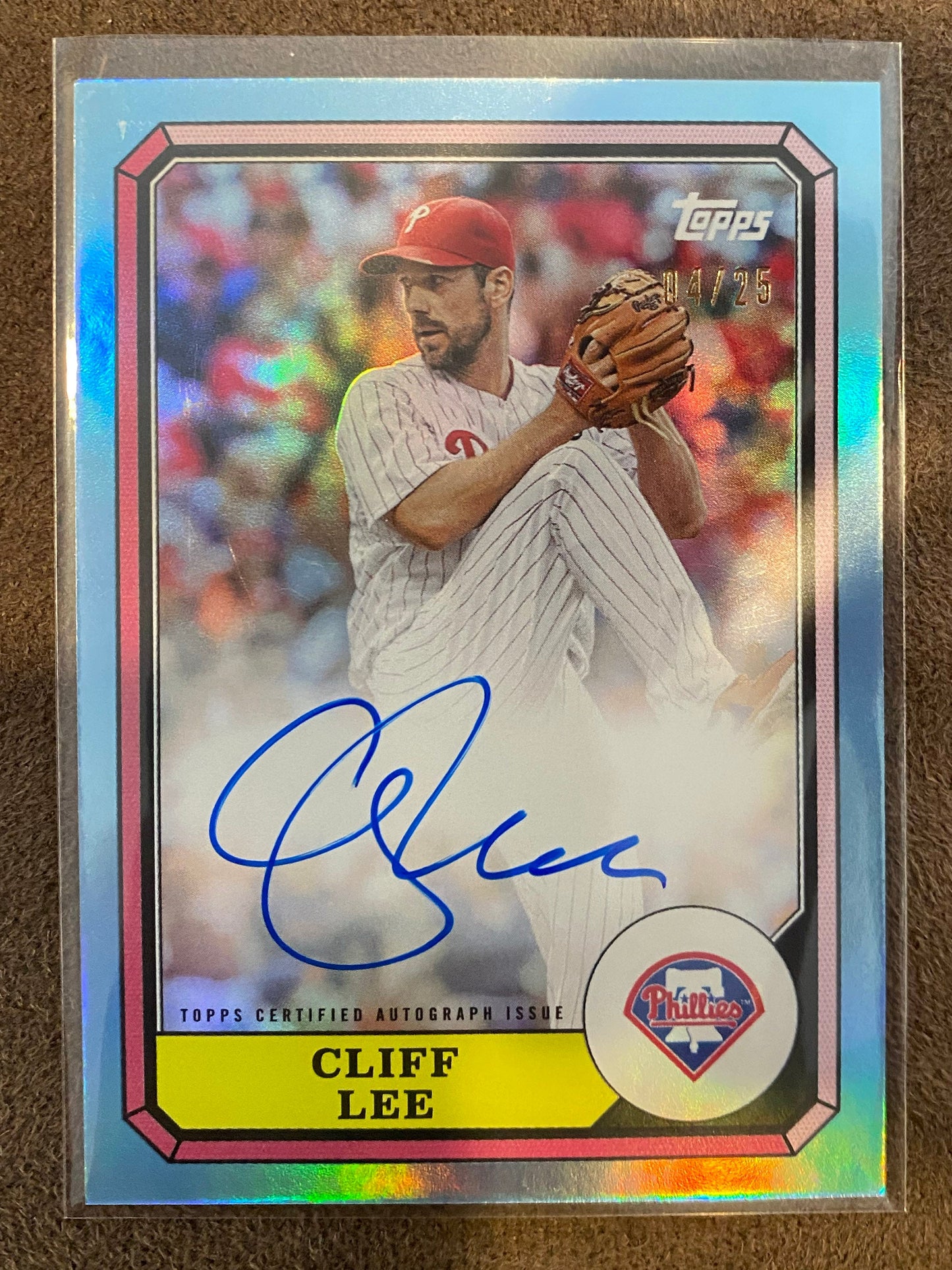 Cliff Lee - 2025 Topps Archives - Aqua AUTO /25 - Phillies