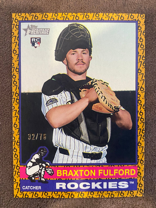 Braxton Fulford - 2025 Topps Heritage High Number - 1976 Border /76 - Rockies
