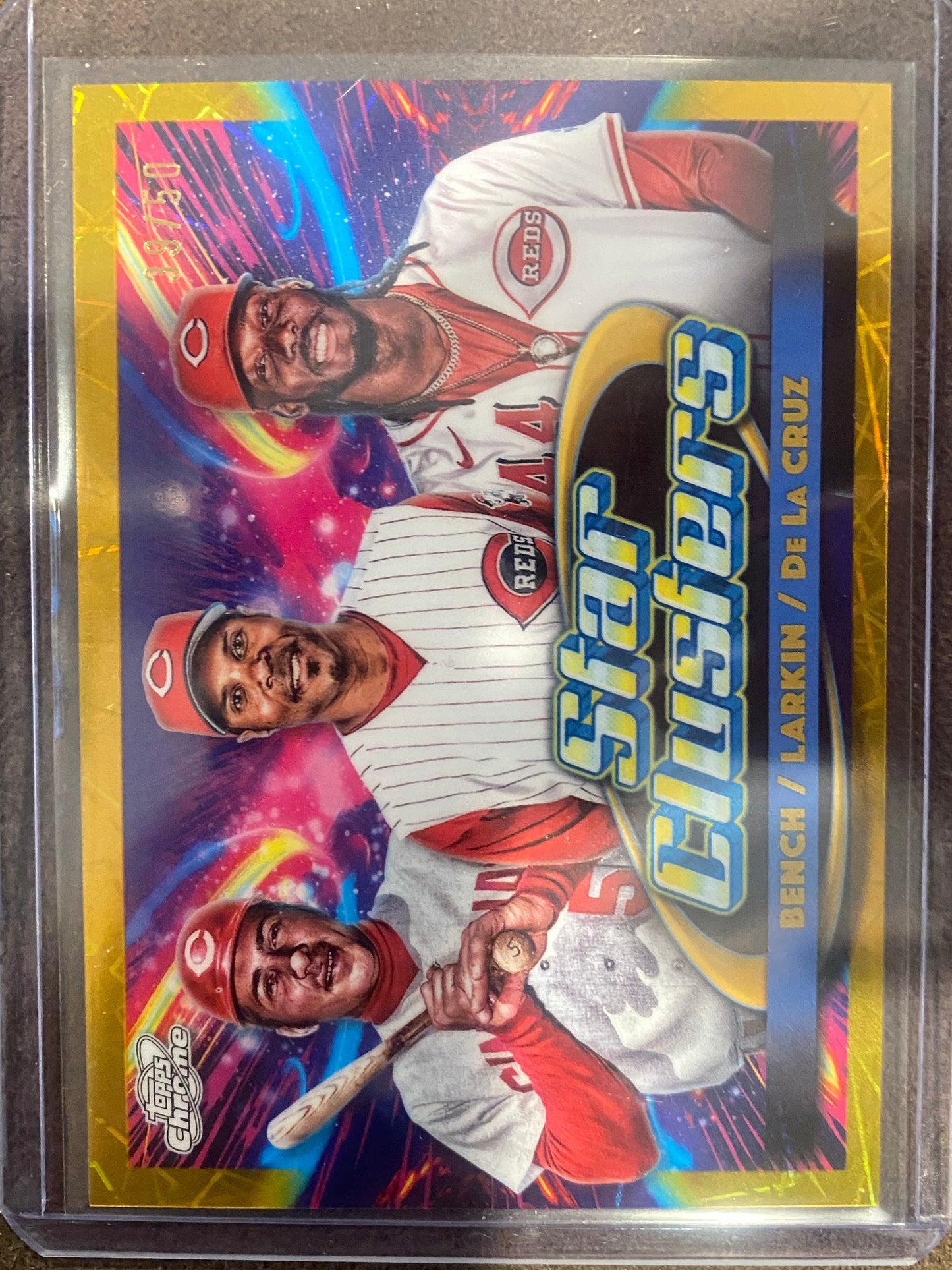 Bench / Larkin / De La Cruz - 2025 Topps Chrome Cosmic - Star Clusters GOLD Laser /50 - Reds