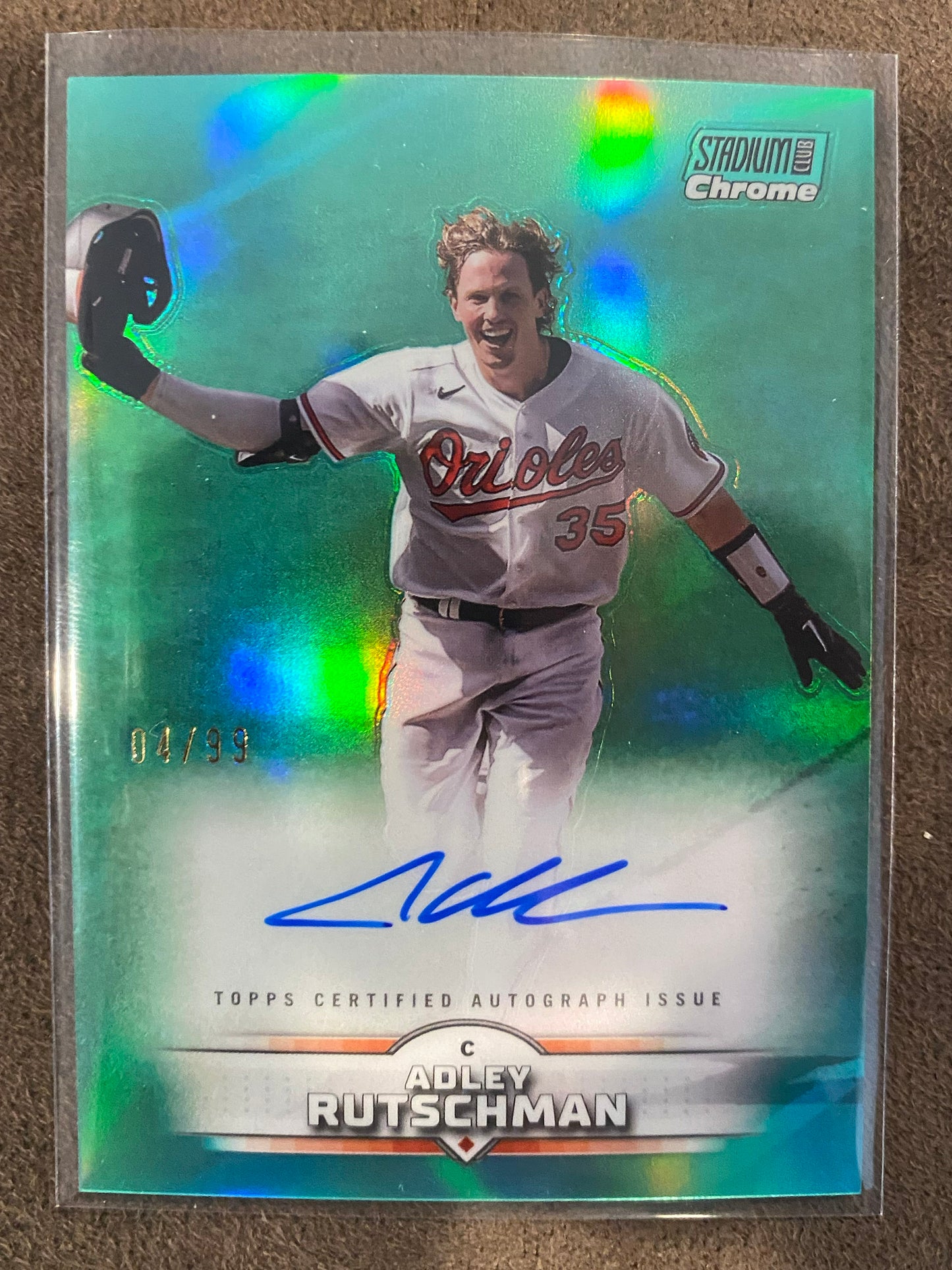 Adley Rutschman - 2025 Topps Stadium Club - AQUA Chrome AUTO /99 - Orioles