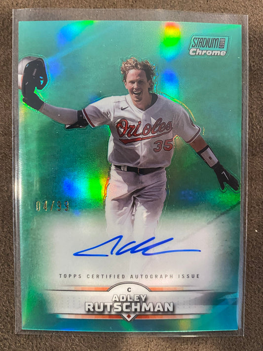 Adley Rutschman - 2025 Topps Stadium Club - AQUA Chrome AUTO /99 - Orioles