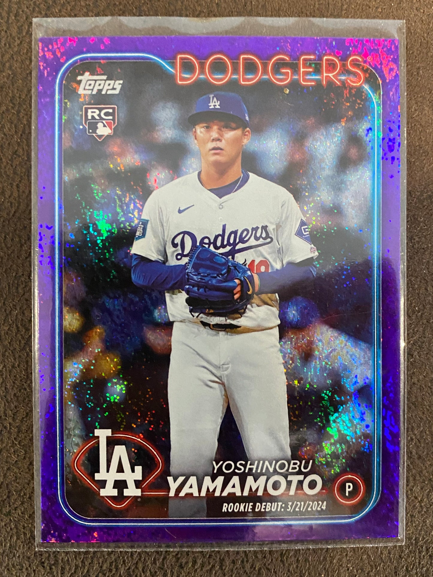 Yoshinobu Yamamoto - 2024 Topps Update - PURPLE Foil Rookie Debut /799 - Dodgers