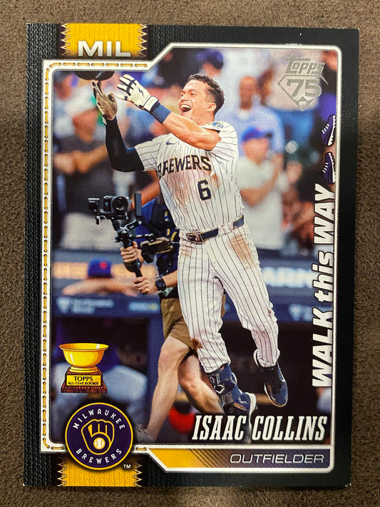 Isaac Collins - 2026 Topps Series 1 - BLACK Walk This Way SP /10 - Brewers