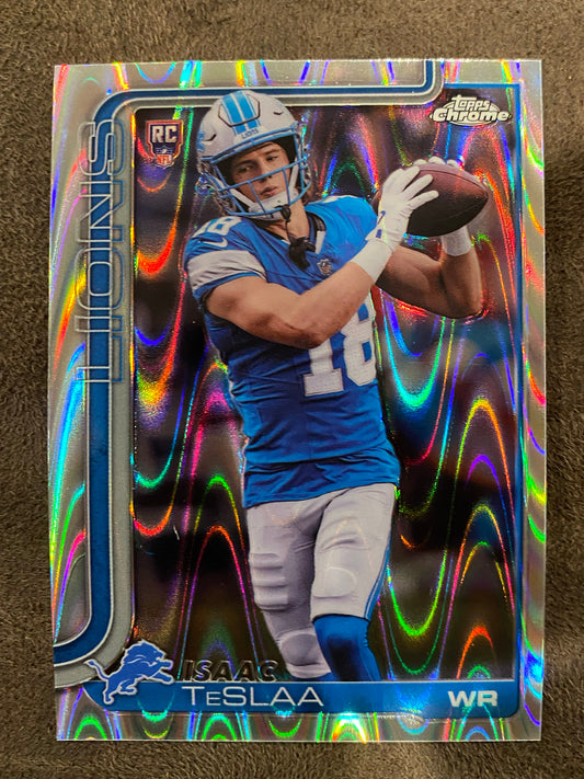 Isaac TeSlaa - 2025 Topps Chrome - Rookie Raywave - Lions