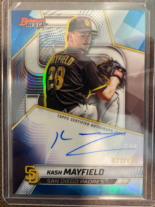 Kash Mayfield - 2025 Bowman's Best - BLUE Refractor AUTO /150 - Padres