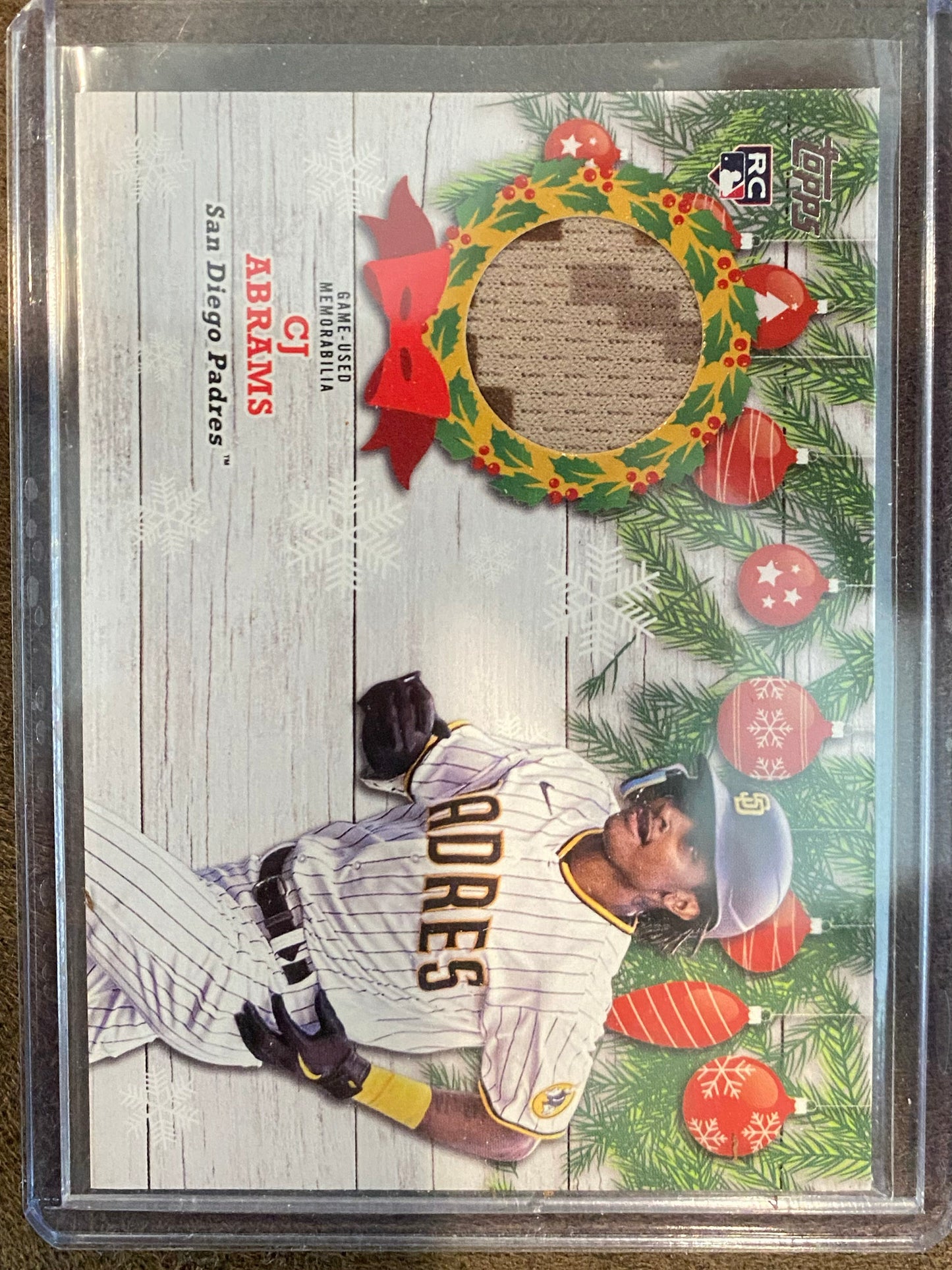 CJ Abrams - 202 topps Holiday - Rookie Game Used Rookie RELIC - Padres