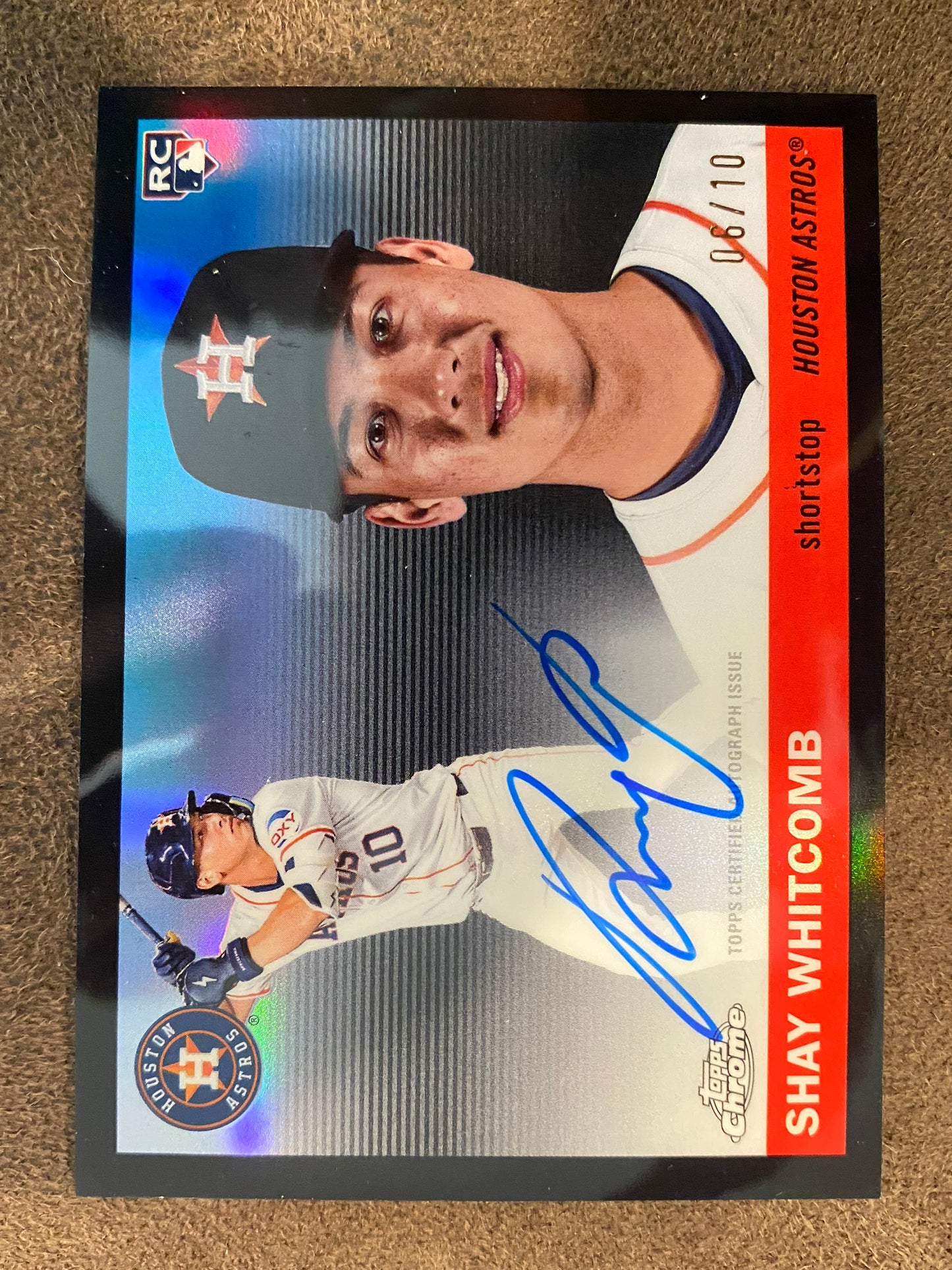 Shay Whitcomb - 2025 Topps Chrome Platinum - BLACK Refractor Rookie AUTO /10 - Astros