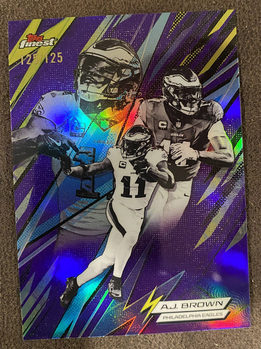 A.J. Brown - 2025 Topps Finest - PURPLE Power Kings /125 (bookend) - Eagles