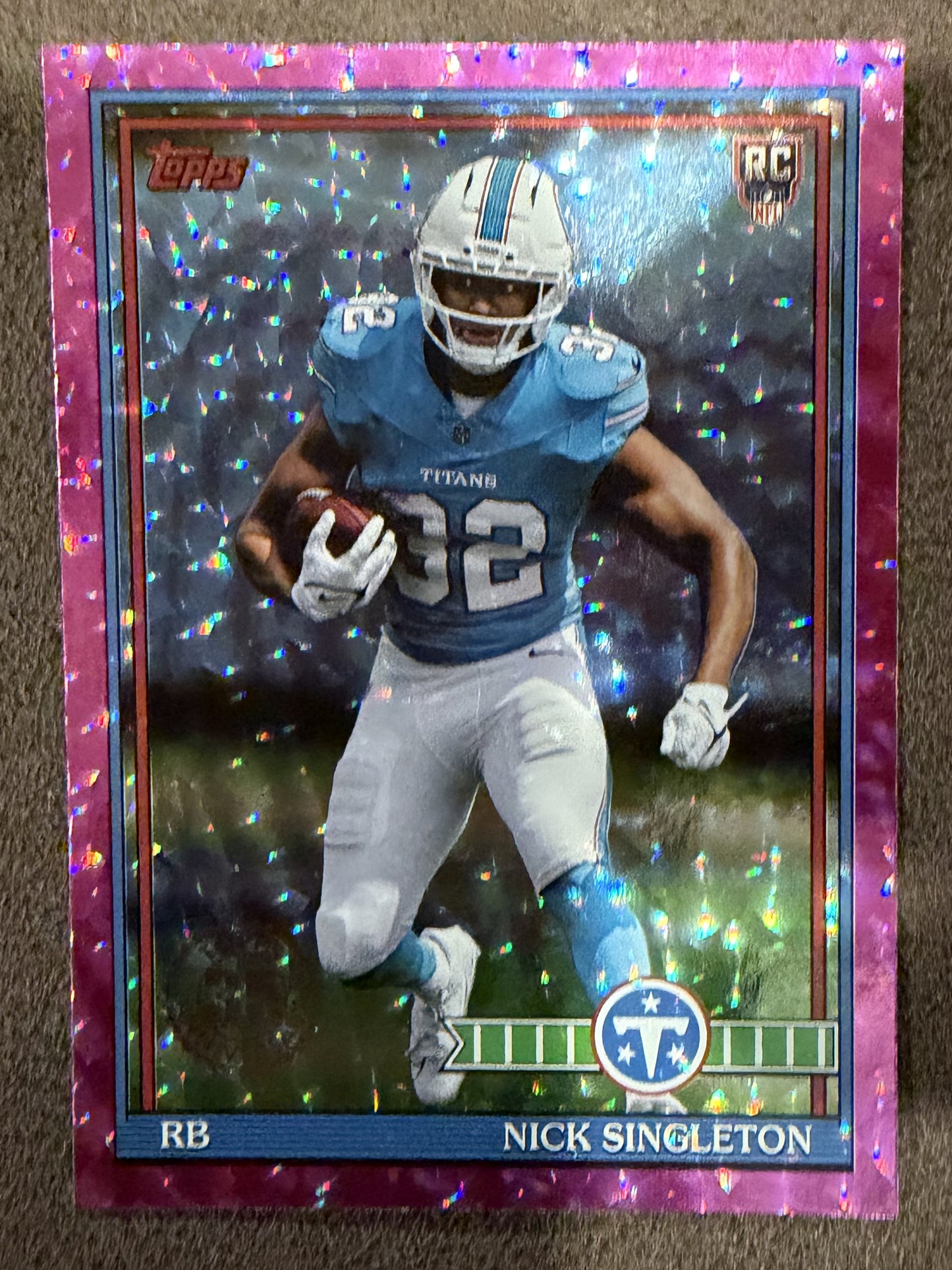 Nick Singleton - 2026 Topps Flagship - PINK Crackle 1991 Rookie - Titans